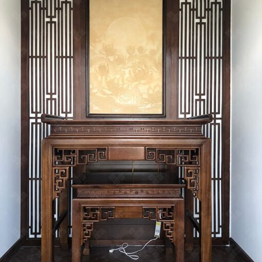 Mẫu bàn thờ gỗ Gụ được hoàn thiện sắc sảo