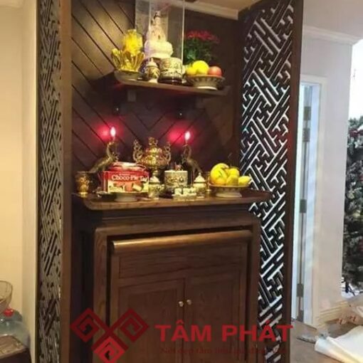 Bàn thờ Phật kết hợp với bàn thờ gia tiên cho nhà chung cư