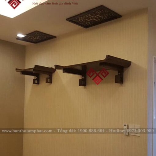 Bàn thờ treo 2 tầng thờ Phật và thờ gia tiên