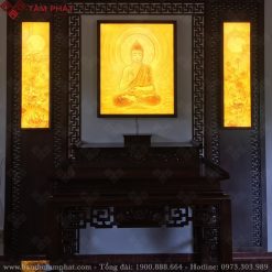 Phòng thờ Phật sử dụng tranh trúc chỉ chất lượng cao
