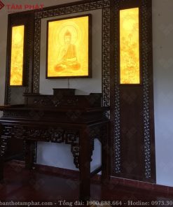 Phòng thờ kết hợp thờ Phật và Gia Tiên mẫu BT-1110