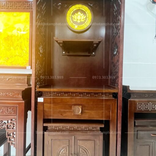 Đèn gỗ hoa Sen cho bàn thờ Phật