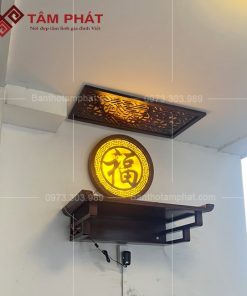 Đèn gỗ chữ Phúc Hán trang trí cho bàn thờ treo