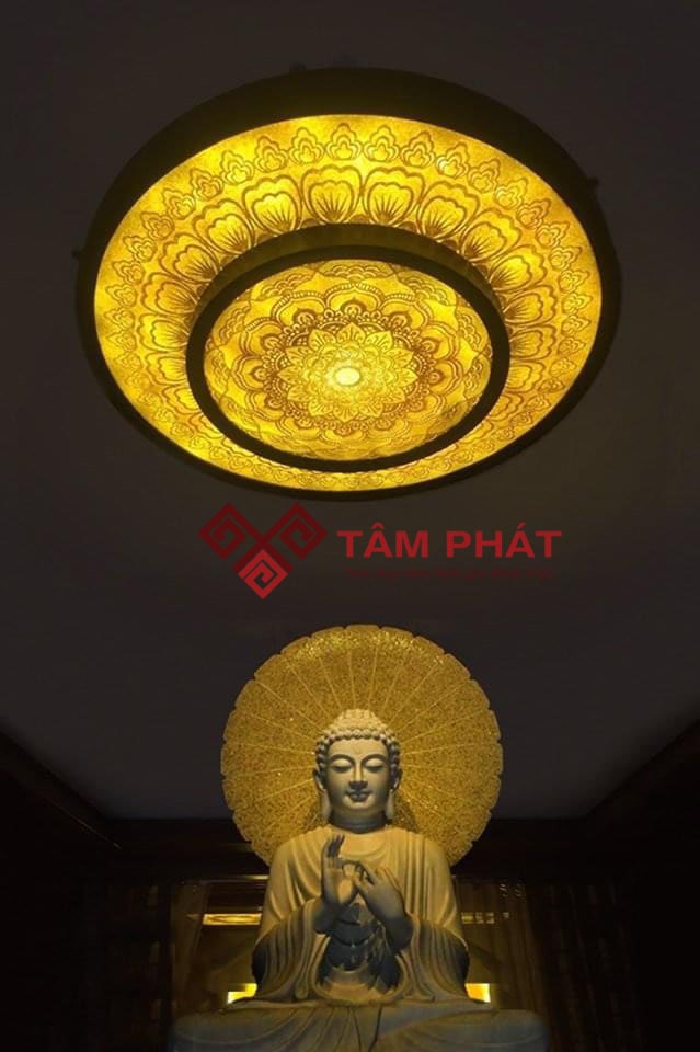 Tranh trúc chỉ đèn trần cho phòng thờ Phật