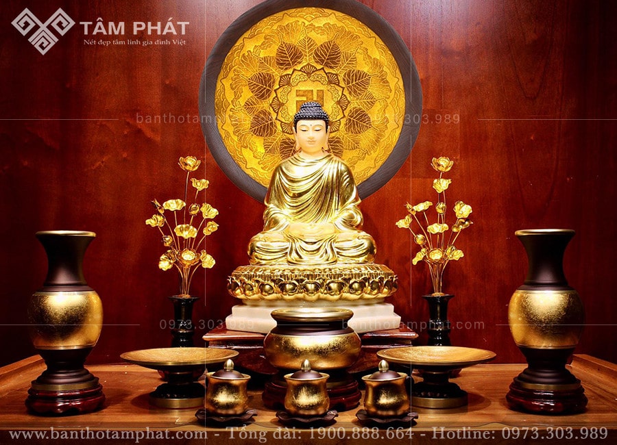 Tranh trúc chỉ chữ vạn thường dùng trang trí bàn thờ Phật