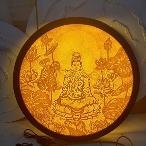 Tranh Mẹ Quan Âm bằng trúc chỉ