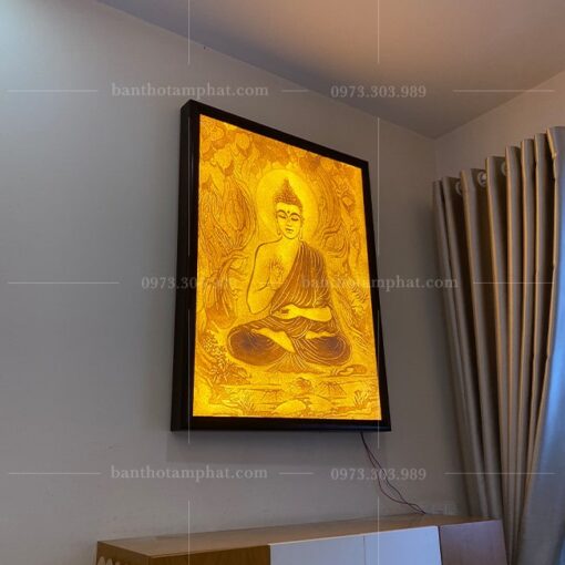 Tranh trúc chỉ hoạ tiết Phật mẫu TC6685