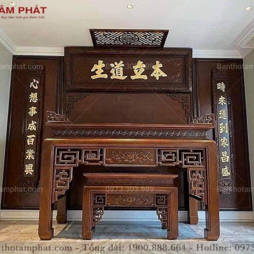 Phòng thờ được thiết kế phù hợp với không gian mỗi gia đình