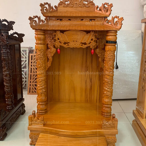 Bàn thờ Ông Địa gỗ Gõ màu tự nhên