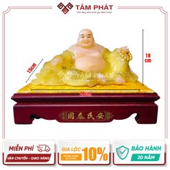 Tượng Phật Di Lặc Đá Thạch Anh Màu Vàng DL-7936