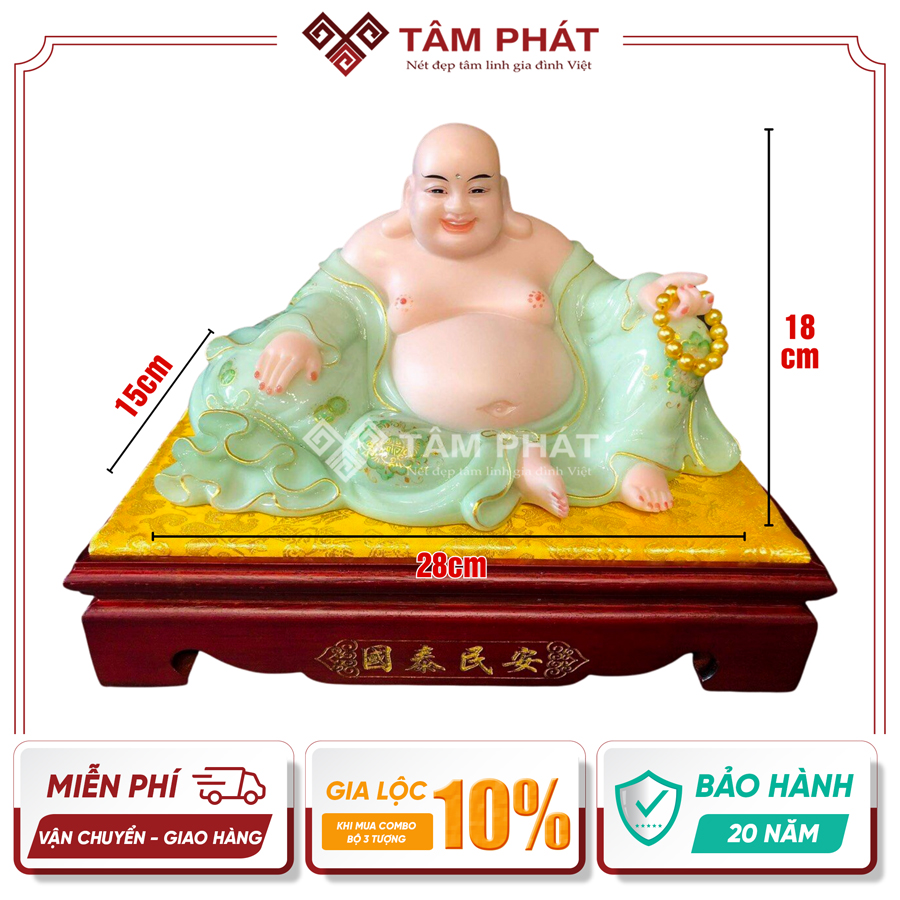 Tượng Phật Di Lặc Đá Màu Xanh Ngọc DL-7935
