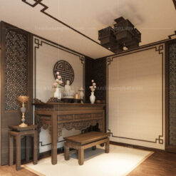 Mẫu thiết kế phòng thờ Phật BT-1509