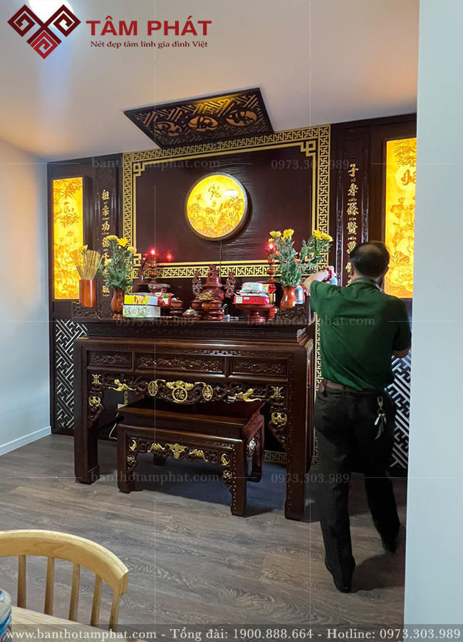 Thi công hoàn thiện phòng thờ gia tiên