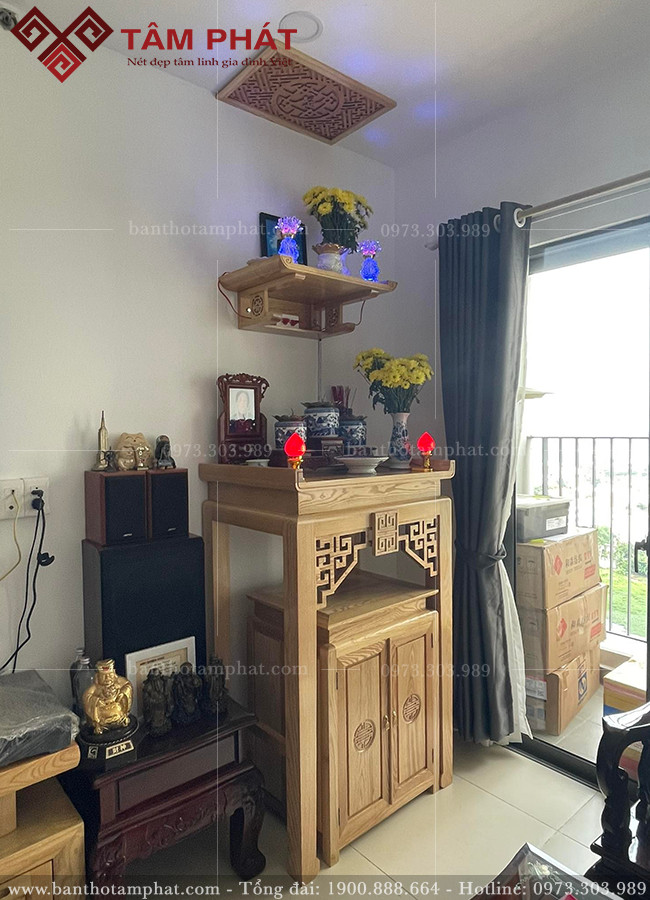 Bàn thờ đứng chung cư đa dạng kích thước