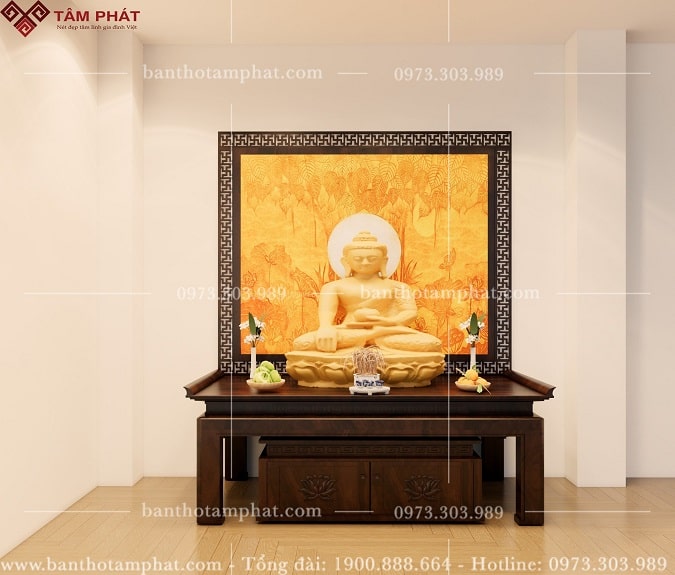 phòng thờ kết hợp phòng làm việc