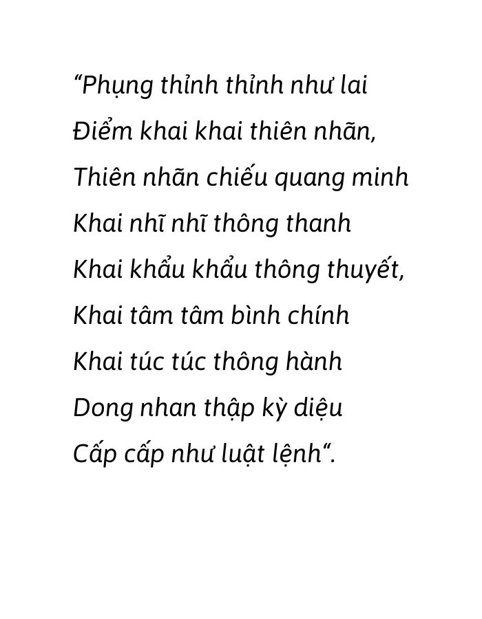 khai quang, trì chú cho Ông Cóc