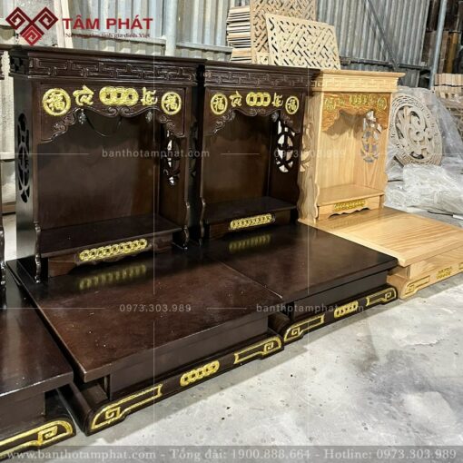 Bàn Thờ Thần Tài Ông Địa diềm cong Tài Lộc mẫu BTT-3364.