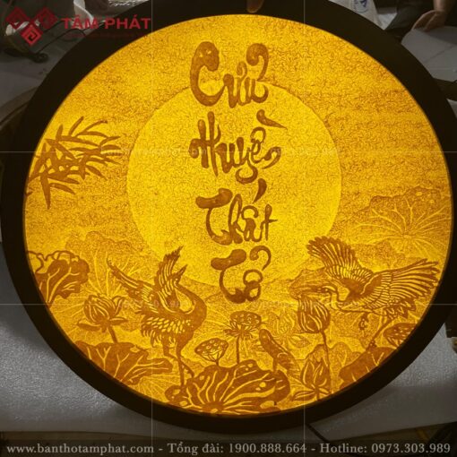 Tranh trúc chỉ Cửu Huyền Thất Tổ tròn mẫu TC-6699