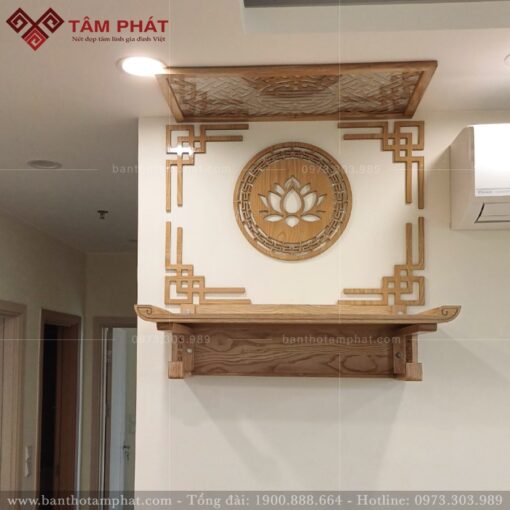 Bàn thờ treo tường trang trí viền góc đẹp mẫu TT2204