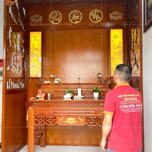 Gia chủ có thể tùy chỉnh phương án thờ thoải mái đến khi ưng ý nhất.