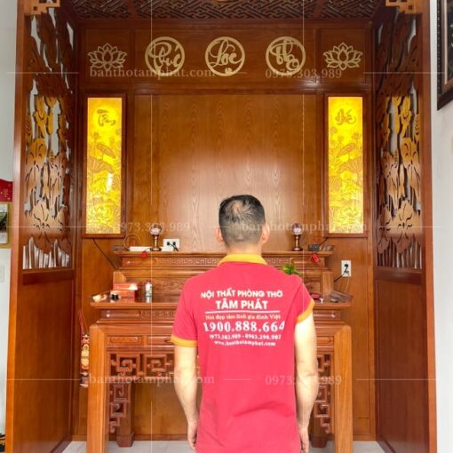 Không gian thờ đẹp được bố trí hài hòa, chuẩn phong thủy.
