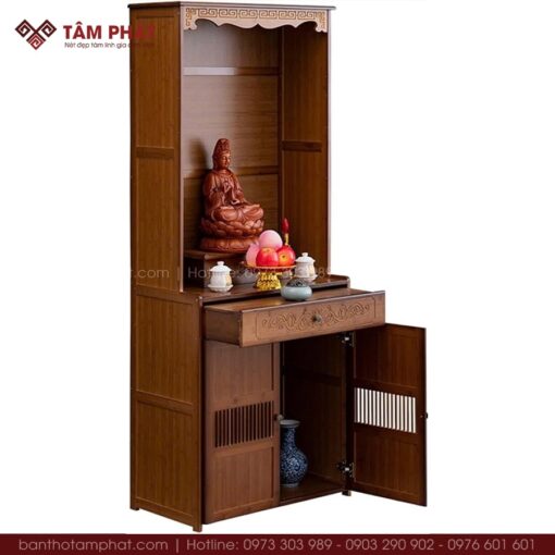 Tủ thờ nhỏ hiện đại có ngăn kéo và hộc tủ tiện lợi.
