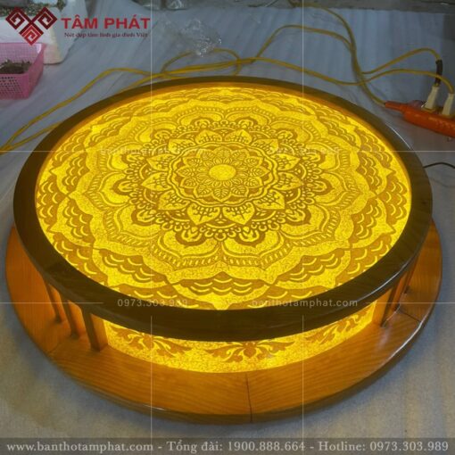 Đèn trần trúc chỉ Mandala dành cho phòng thờ mẫu TC-6707