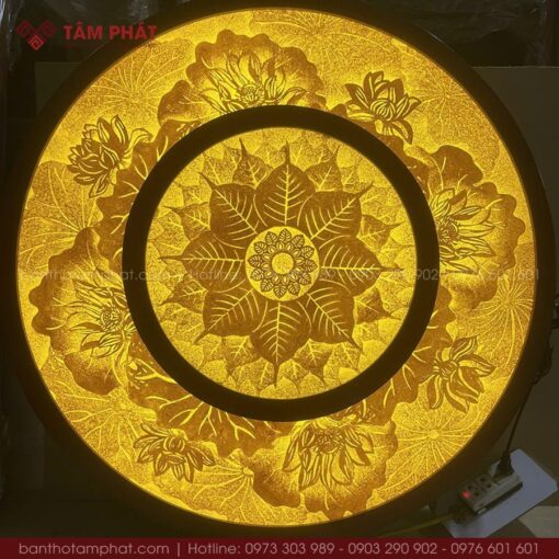 Kết cấu tầng 1 Mandala lá bồ đề, tầng 2 hoa sen đẹp.