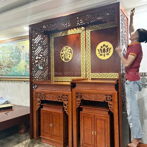 Nhận đặt đóng các kích thước phòng thờ theo yêu cầu gia chủ.