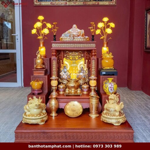 Bàn thờ ông địa sử dũng gỗ cao cấp, thiết kế sang trọng