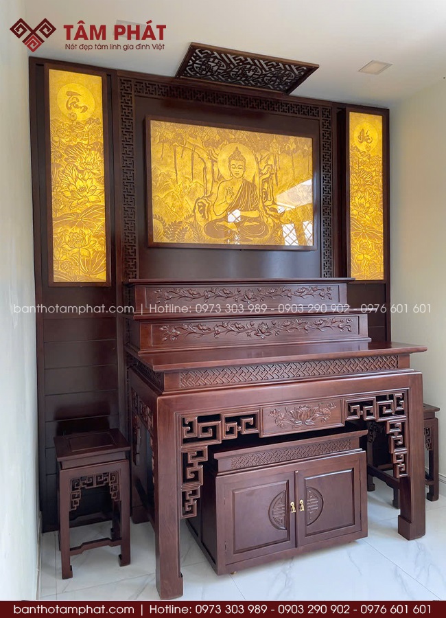Tranh trúc chỉ phòng thờ Phật 
