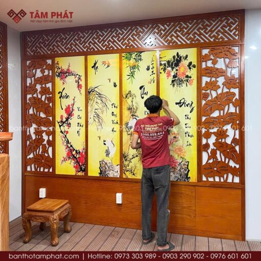 Mỗi không gian thờ bên em đều làm từ cái tâm, nhiệt tình, chu đáo.