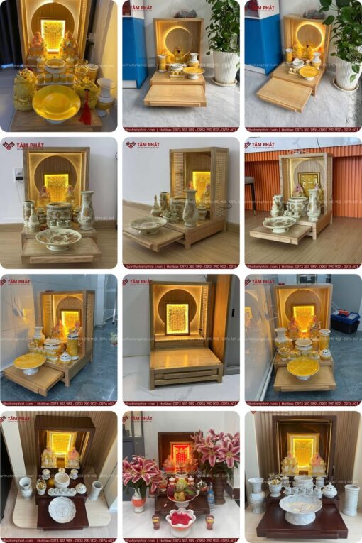 Mẫu bàn thờ Thần Tài đơn giản được nhiều khách hàng lựa chọn
