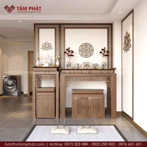Phòng thờ 2 bàn đứng đơn giản nhất mẫu BT-1705