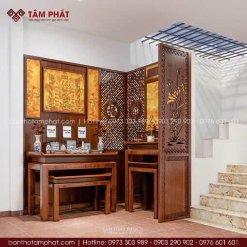Bài trí hài hòa, chuẩn phong thủy để gia chủ yên tâm thờ tự.