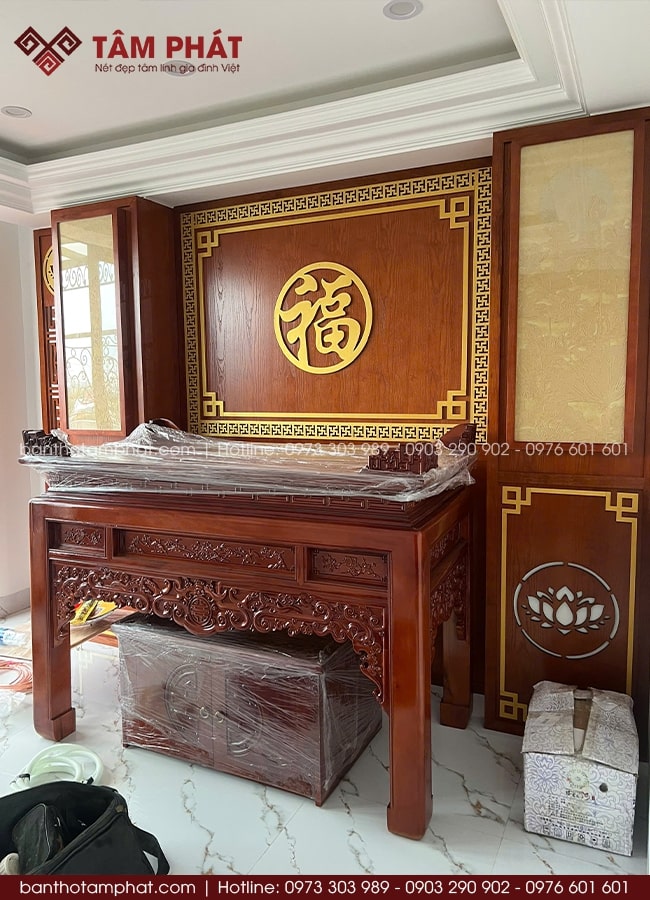 Phòng thờ Gia Tiên phúc lành viên mãn mẫu BT-1721
