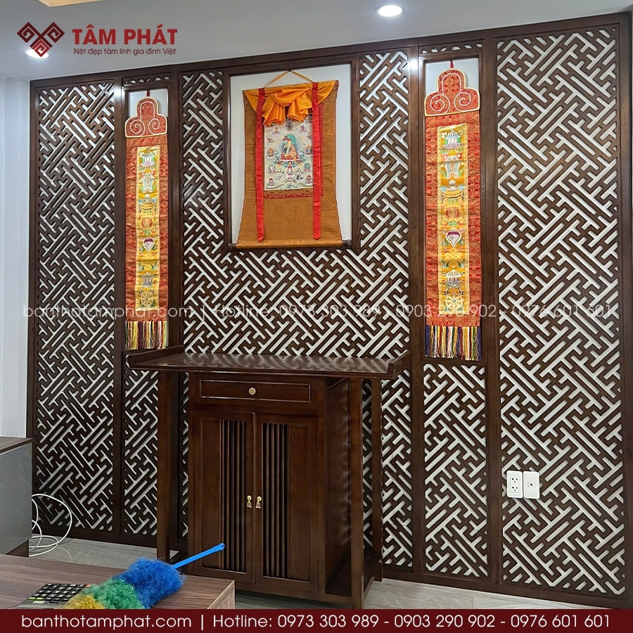 Bố cục phòng thờ BT-1714 chuẩn phong thủy và đậm chiều sâu tâm linh.