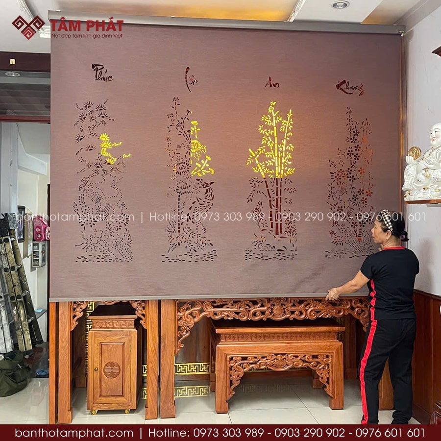 Mẫu phòng thờ BT-1715 được gia chủ đánh giá tốt, tổng thể rất hài lòng.