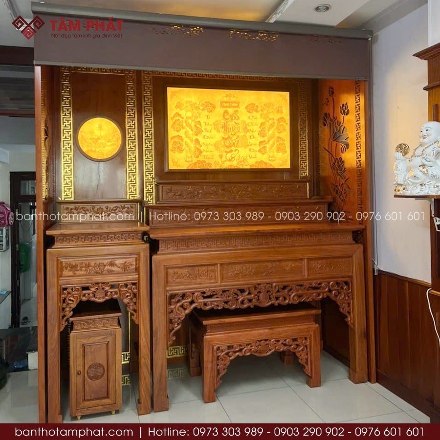 Phòng thờ gỗ hương BT-1715, nơi giao hòa giữa tâm - đức - thẩm mỹ trong mỗi nếp nhà Việt.
