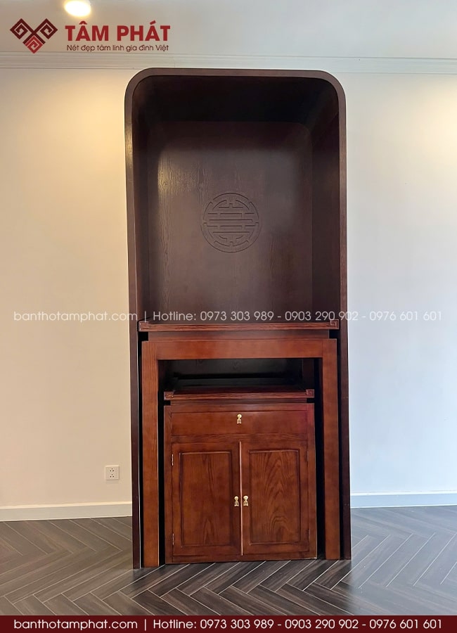 Phòng thờ vách kín dành cho chung cư mẫu BT-1698