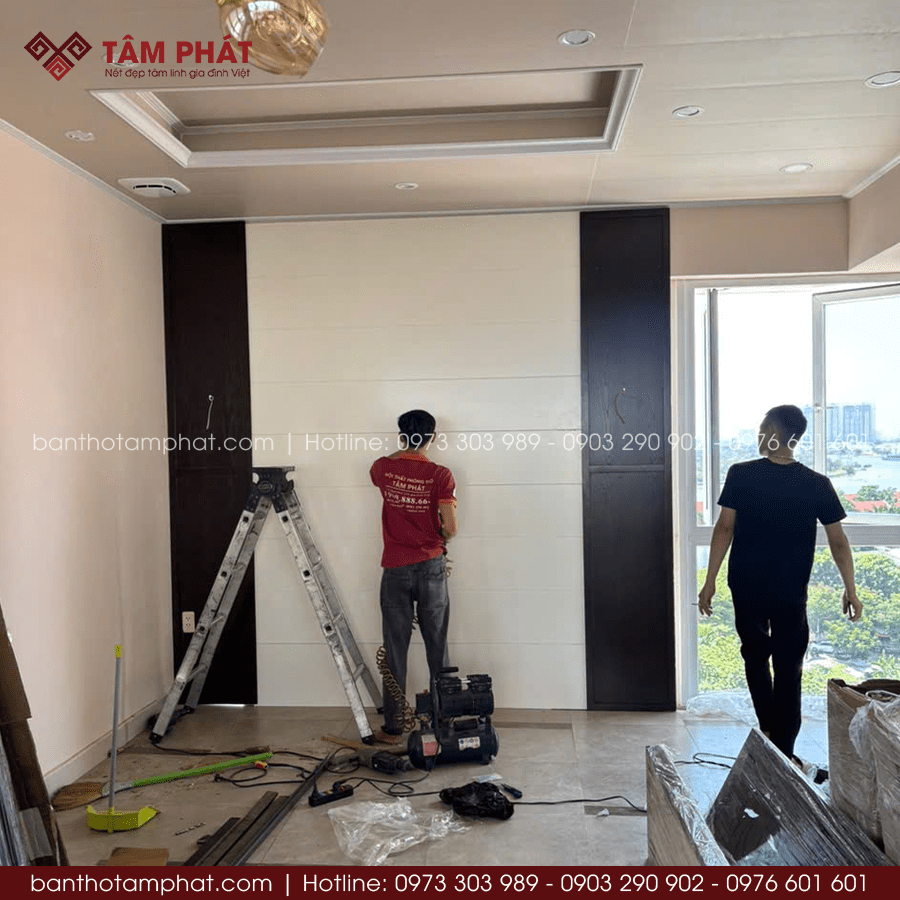 Không gian phòng thờ trước khi thi công