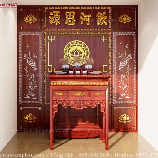 Phòng thờ Gia Tiên tứ tự "Uống Nước Nhớ Nguồn" chữ hán mẫu BT-1737