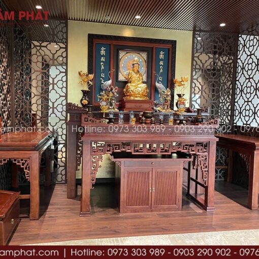 Vách ngăn CNC họa tiết thẩm mỹ, hiện đại, thông thoáng nhưng vẫn giữ được sự riêng biệt, linh thiêng.