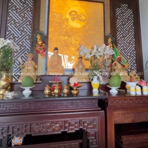 Phòng thờ Phật - Gia Tiên trọn vẹn lễ nghĩa và thẩm mỹ mẫu BT-1774