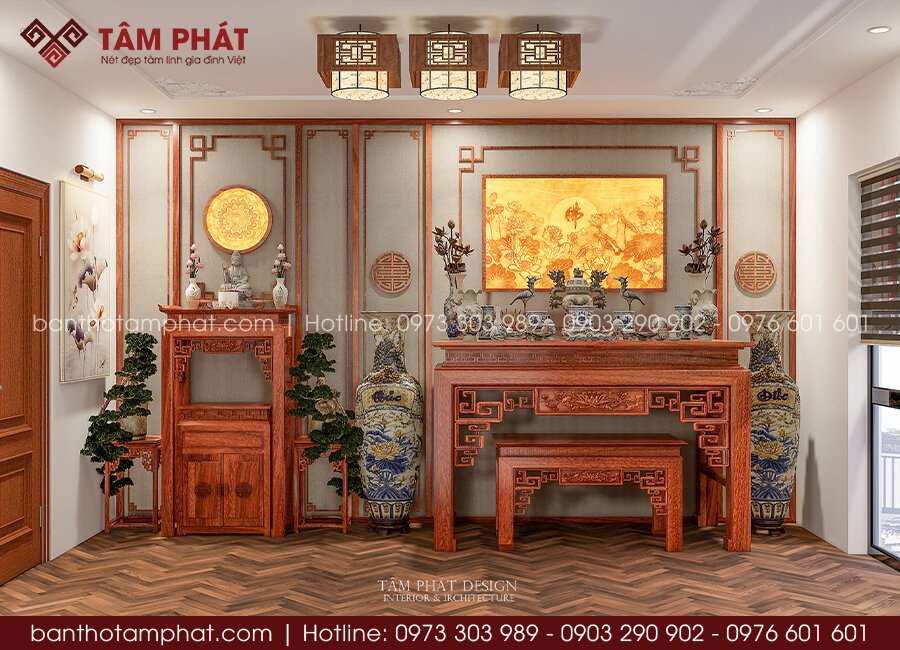 Phòng thờ đôi đơn giản mẫu BT-1786