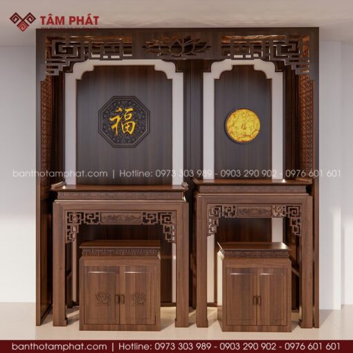 Phòng thờ đôi hiện đại xu hướng mới mẫu BT-1778