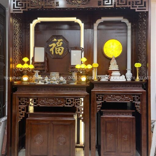 Hoàn thiện mẫu phòng thờ BT-1778 chuẩn phong thủy, đẹp từ mọi góc nhìn.