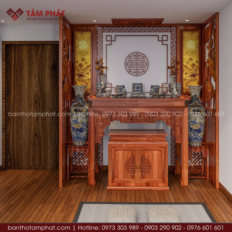 Phòng thờ Gia Tiên gỗ hương đẹp mẫu BT-1788