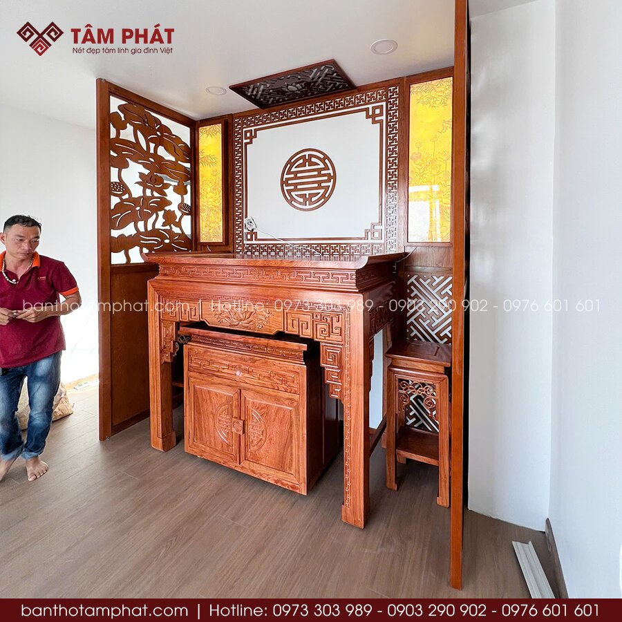 Tổng quan không gian thờ BT-1788 được đánh giá cao về chất lượng, thẩm mỹ và bố cục tốt.
