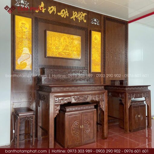 Hoàn thiện phòng thờ Phật và Gia Tiên BT-1780 nhận được đánh giá cao của khách hàng.